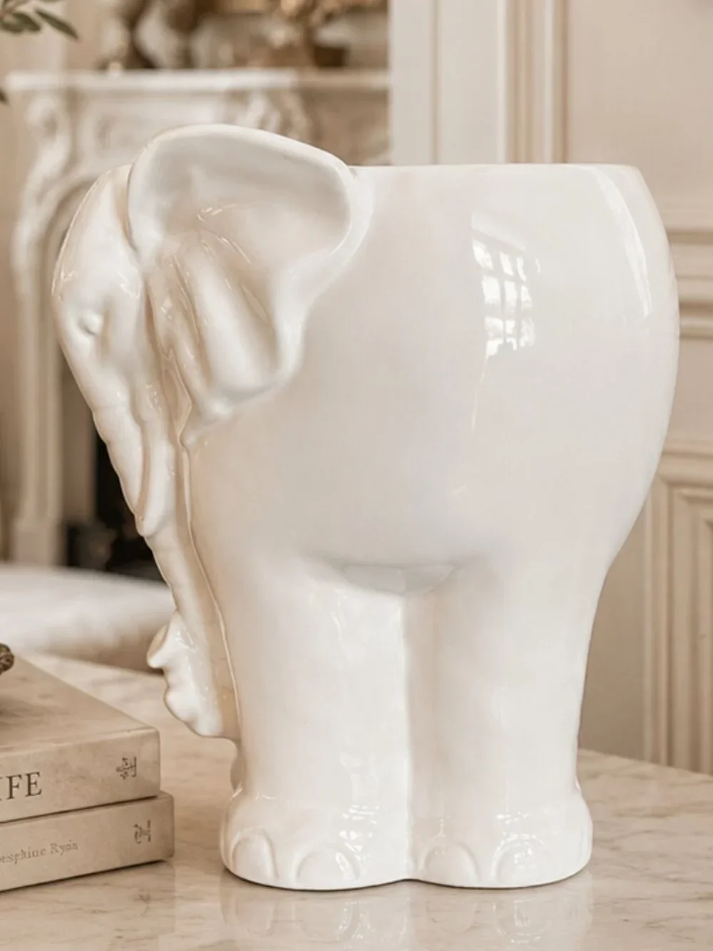Vintage Charming Ceramic Elephant Planter